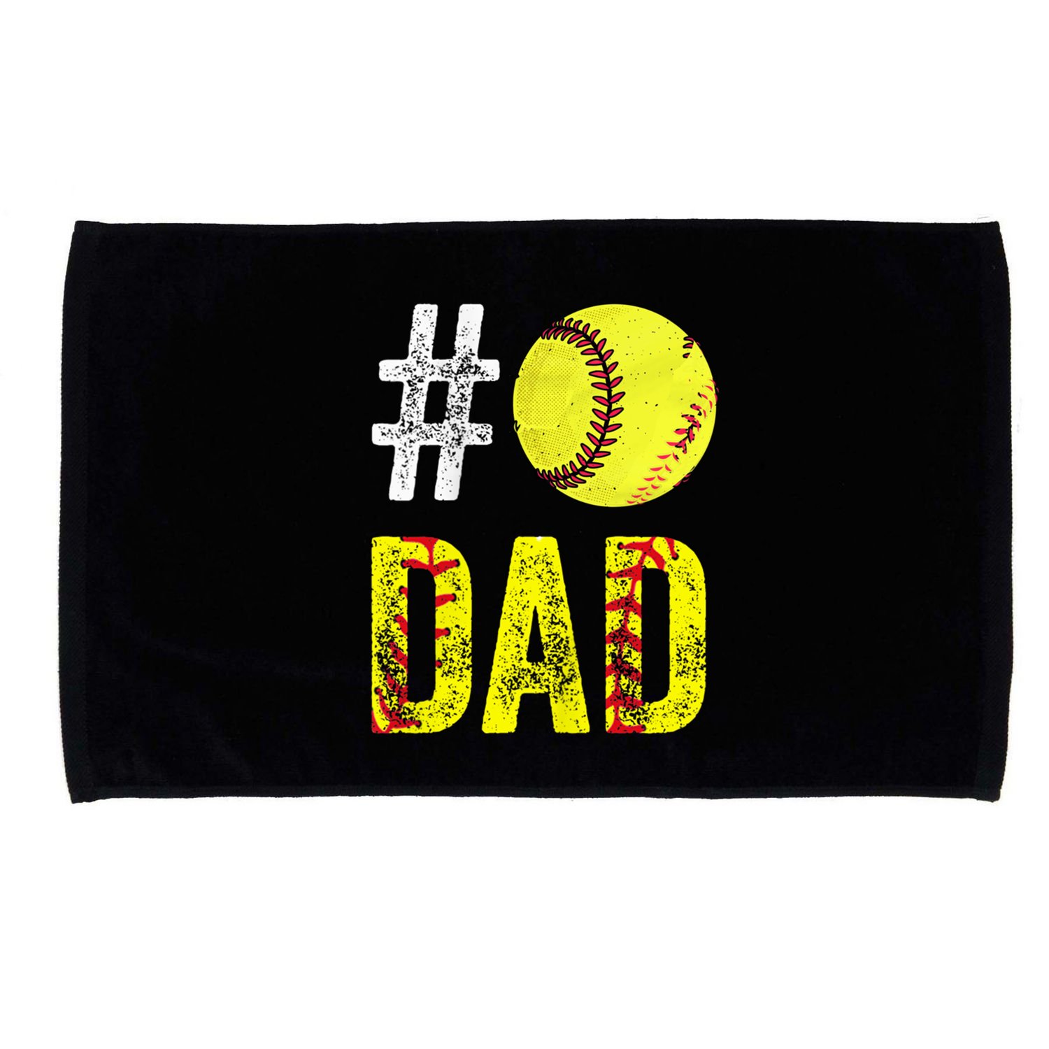 Fathers Day Gift Number One Softball Dad Cute Gift Microfiber Hand Towel