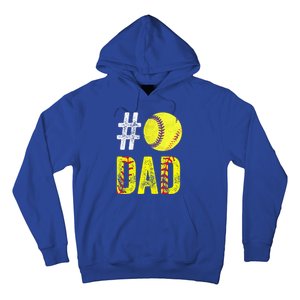 Fathers Day Gift Number One Softball Dad Cute Gift Hoodie