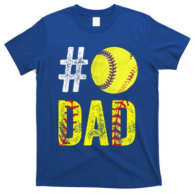 Fathers Day Gift Number One Softball Dad Cute Gift T-Shirt