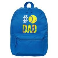 Fathers Day Gift Number One Softball Dad Cute Gift 16 in Basic Backpack