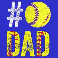 Fathers Day Gift Number One Softball Dad Cute Gift 16 in Basic Backpack