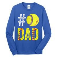 Fathers Day Gift Number One Softball Dad Cute Gift Tall Long Sleeve T-Shirt