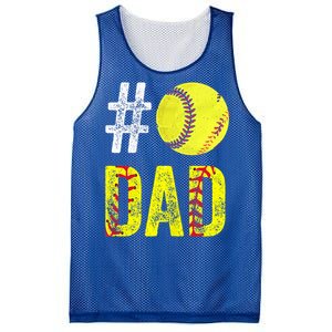 Fathers Day Gift Number One Softball Dad Cute Gift Mesh Reversible Basketball Jersey Tank