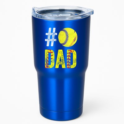 Fathers Day Gift Number One Softball Dad Cute Gift Tumbler