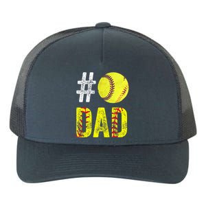 Fathers Day Gift Number One Softball Dad Cute Gift Yupoong Adult 5-Panel Trucker Hat