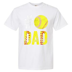 Fathers Day Gift Number One Softball Dad Cute Gift Garment-Dyed Heavyweight T-Shirt