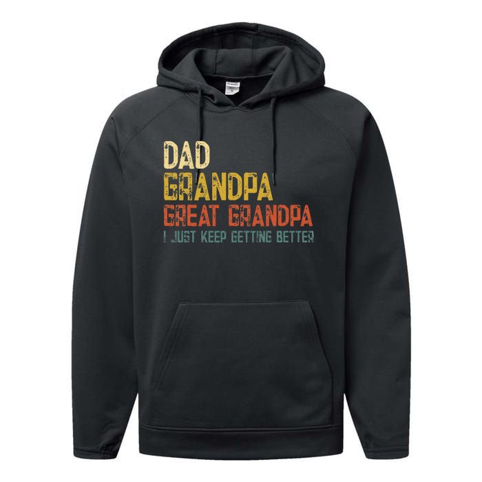 Fathers Day Gift from Grand Dad Grandpa Great Grandpa Performance Fleece Hoodie