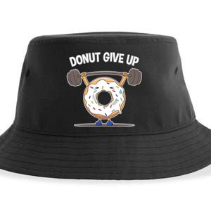 Funny Donut Give Up Weight Lifting Workout Funny Donut Gift Sustainable Bucket Hat