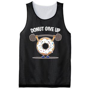 Funny Donut Give Up Weight Lifting Workout Funny Donut Gift Mesh Reversible Basketball Jersey Tank