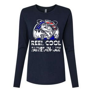 Fathers Day Gift Tee Reel Cool Father-In-Law Fishing Womens Cotton Relaxed Long Sleeve T-Shirt