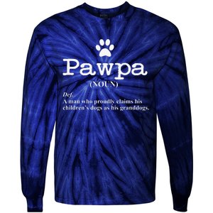 Funny Dog Grandpa Pawpa Defintion Tie-Dye Long Sleeve Shirt