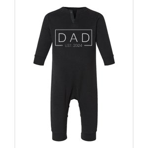 Fathers Day Gift Dad Est 2024 Expect Baby Wife Daughter Infant Fleece One Piece