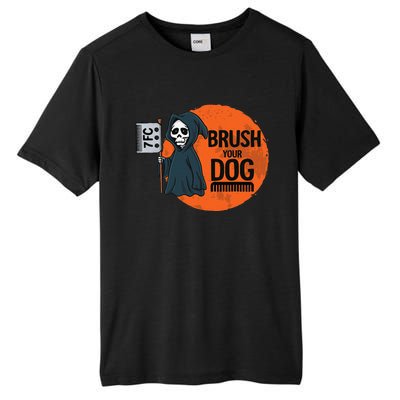 Funny Dog Groomer ,Brush Your Dog Grooming Reaper Halloween Tall Fusion ChromaSoft Performance T-Shirt