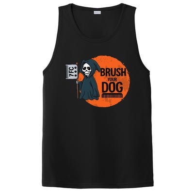 Funny Dog Groomer ,Brush Your Dog Grooming Reaper Halloween PosiCharge Competitor Tank