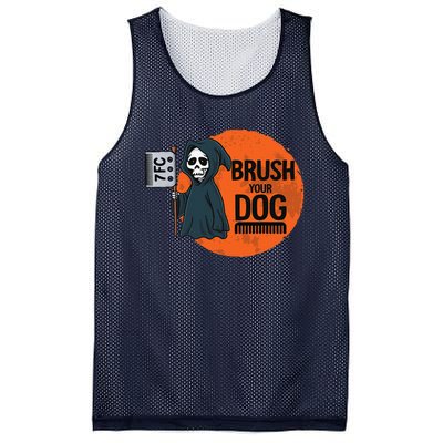 Funny Dog Groomer ,Brush Your Dog Grooming Reaper Halloween Mesh Reversible Basketball Jersey Tank