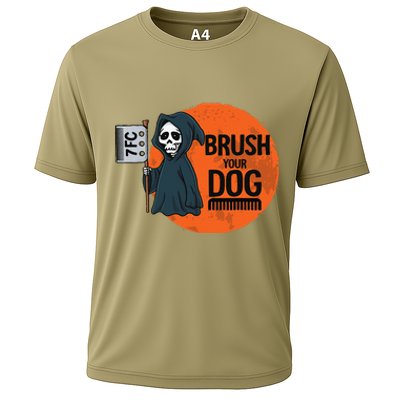 Funny Dog Groomer ,Brush Your Dog Grooming Reaper Halloween Cooling Performance Crew T-Shirt