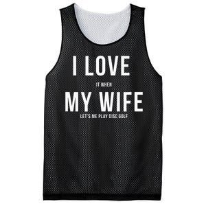 Funny Disc Golf I Love My Wife Mesh Reversible Basketball Jersey Tank