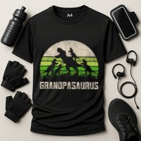 Fathers Day Grandpa Grandpasaurus Dinosaur Cooling Performance Crew T-Shirt