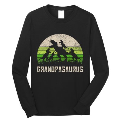 Fathers Day Grandpa Grandpasaurus Dinosaur Long Sleeve Shirt
