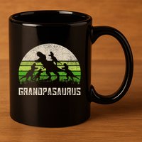 Fathers Day Grandpa Grandpasaurus Dinosaur 11oz C Handle Ceramic Mug