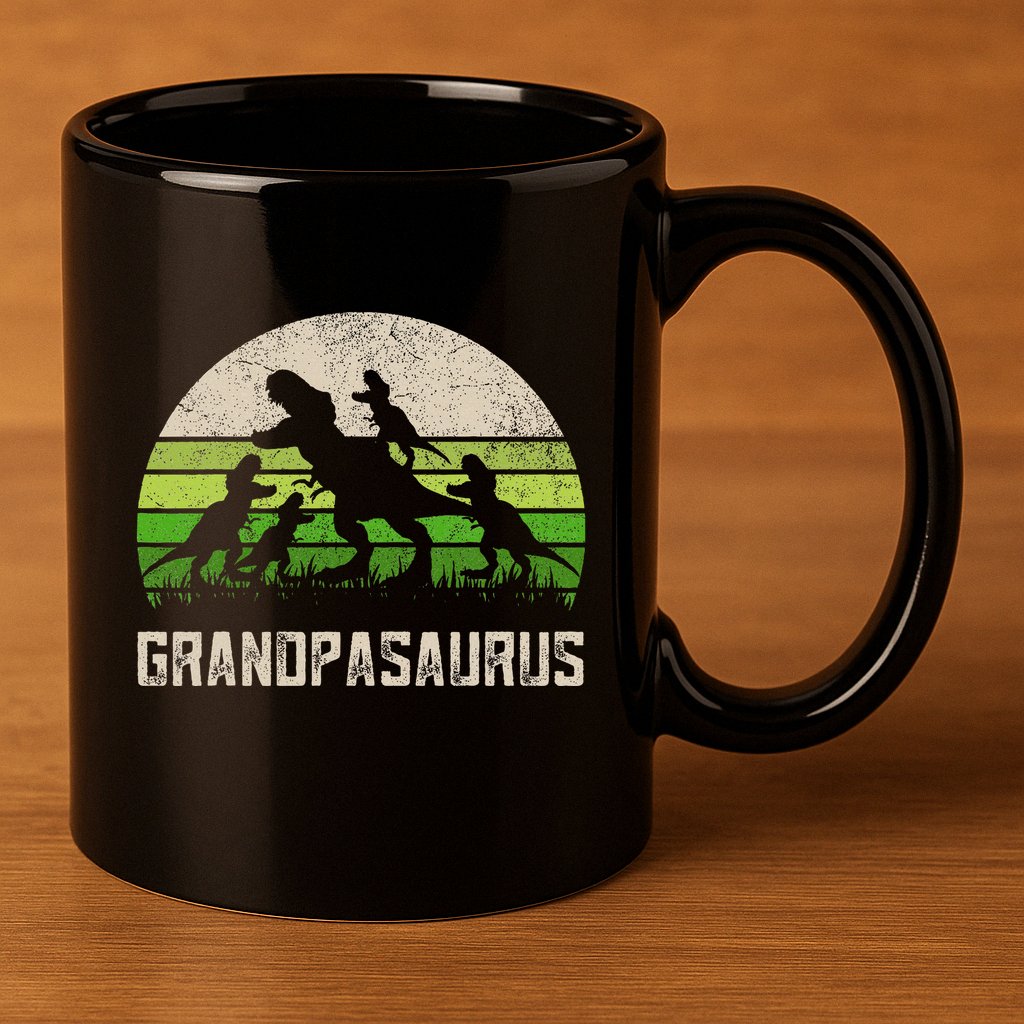 Fathers Day Grandpa Grandpasaurus Dinosaur 11oz C Handle Ceramic Mug