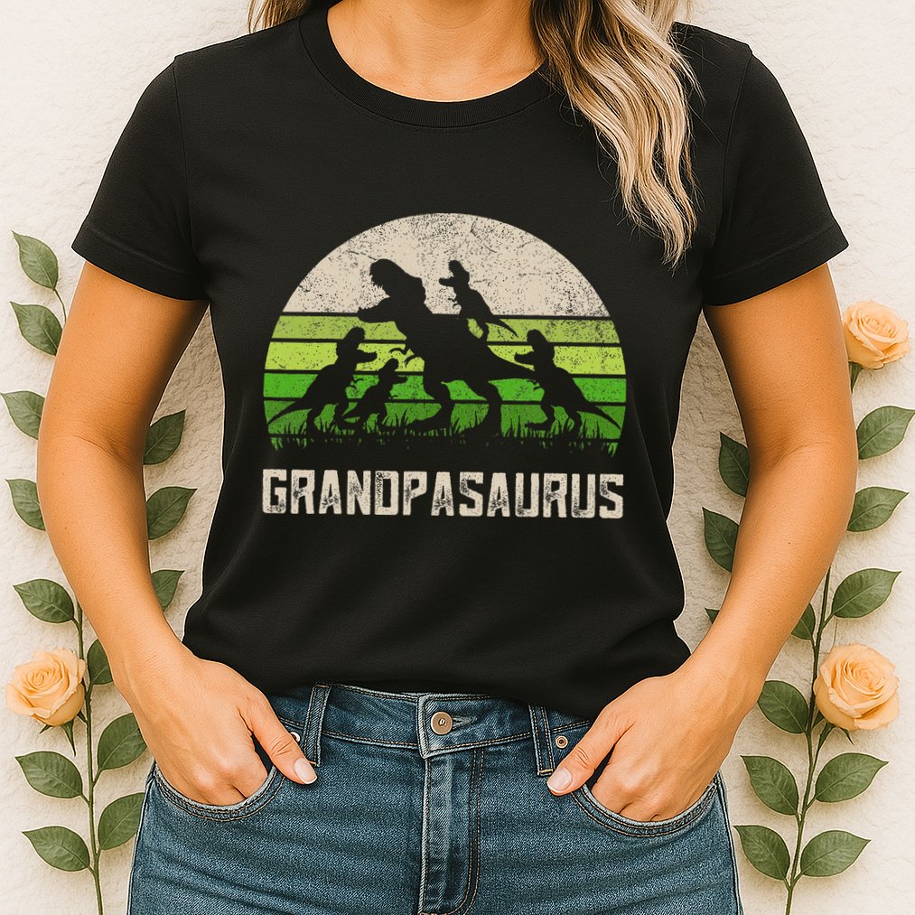Fathers Day Grandpa Grandpasaurus Dinosaur Womens T-Shirt