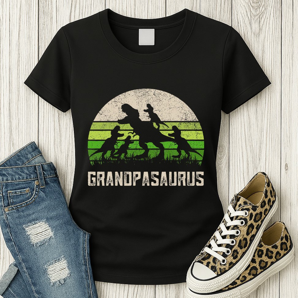 Fathers Day Grandpa Grandpasaurus Dinosaur Womens T-Shirt