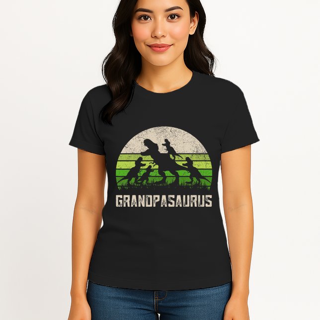 Fathers Day Grandpa Grandpasaurus Dinosaur Womens T-Shirt