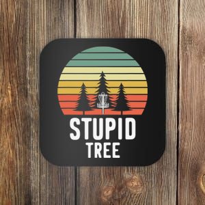 Funny Disc Golf Retro Hit Trees And Curse Disc Golfer Lovers Coaster