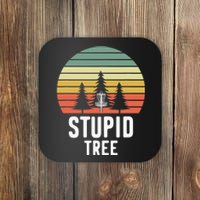 Funny Disc Golf Retro Hit Trees And Curse Disc Golfer Lovers Coaster