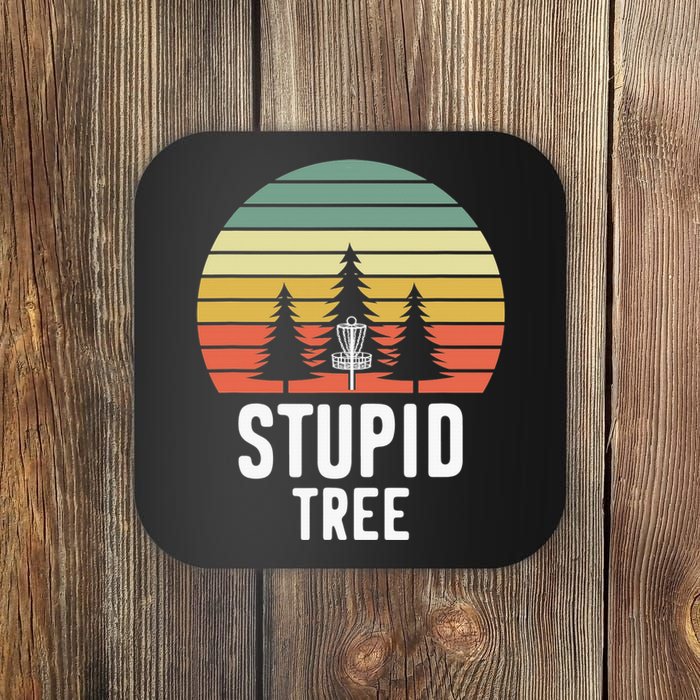 Funny Disc Golf Retro Hit Trees And Curse Disc Golfer Lovers Coaster