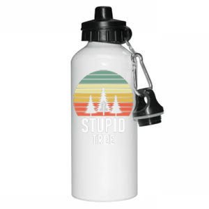 Funny Disc Golf Retro Hit Trees And Curse Disc Golfer Lovers Aluminum Water Bottle