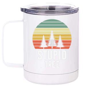 Funny Disc Golf Retro Hit Trees And Curse Disc Golfer Lovers 12 oz Stainless Steel Tumbler Cup