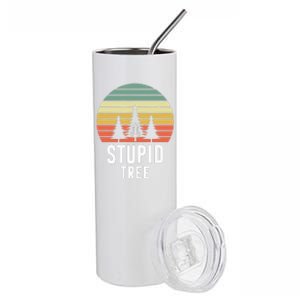 Funny Disc Golf Retro Hit Trees And Curse Disc Golfer Lovers Stainless Steel Tumbler