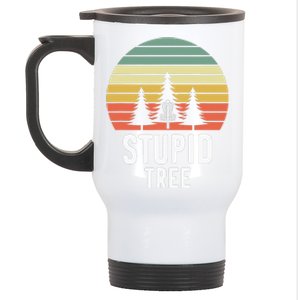 Funny Disc Golf Retro Hit Trees And Curse Disc Golfer Lovers Stainless Steel Travel Mug