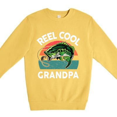 Fathers Day Gift Reel Cool Grandpa Dad Papa Poppop Fishing Premium Crewneck Sweatshirt