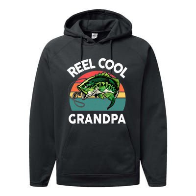 Fathers Day Gift Reel Cool Grandpa Dad Papa Poppop Fishing Performance Fleece Hoodie