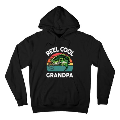 Fathers Day Gift Reel Cool Grandpa Dad Papa Poppop Fishing Hoodie