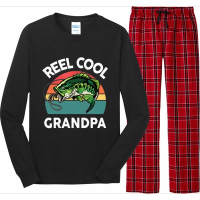 Fathers Day Gift Reel Cool Grandpa Dad Papa Poppop Fishing Long Sleeve Pajama Set