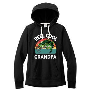 Fathers Day Gift Reel Cool Grandpa Dad Papa Poppop Fishing Women's Fleece Hoodie