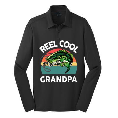 Fathers Day Gift Reel Cool Grandpa Dad Papa Poppop Fishing Silk Touch Performance Long Sleeve Polo