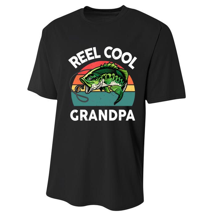 Fathers Day Gift Reel Cool Grandpa Dad Papa Poppop Fishing Performance Sprint T-Shirt