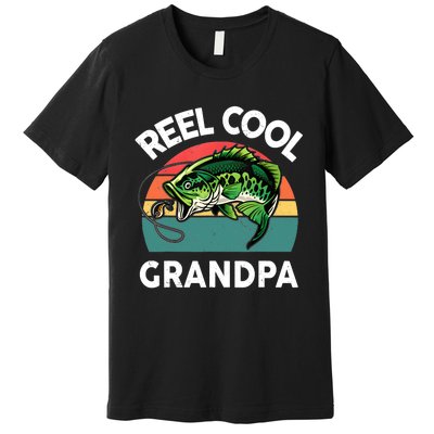 Fathers Day Gift Reel Cool Grandpa Dad Papa Poppop Fishing Premium T-Shirt