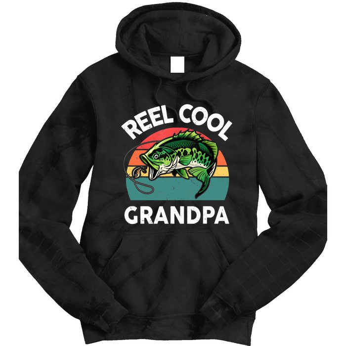 Fathers Day Gift Reel Cool Grandpa Dad Papa Poppop Fishing Tie Dye Hoodie