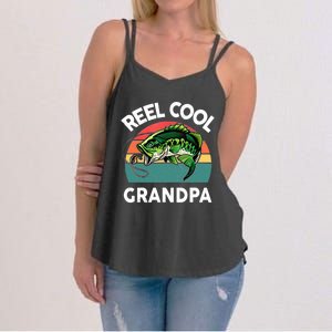 Fathers Day Gift Reel Cool Grandpa Dad Papa Poppop Fishing Women's Strappy Tank