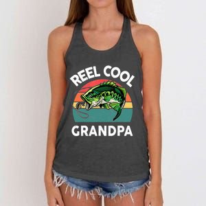 Fathers Day Gift Reel Cool Grandpa Dad Papa Poppop Fishing Women's Knotted Racerback Tank