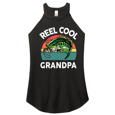 Fathers Day Gift Reel Cool Grandpa Dad Papa Poppop Fishing Women’s Perfect Tri Rocker Tank