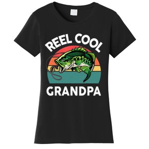 Fathers Day Gift Reel Cool Grandpa Dad Papa Poppop Fishing Women's T-Shirt