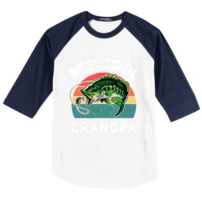 Fathers Day Gift Reel Cool Grandpa Dad Papa Poppop Fishing Baseball Sleeve Shirt