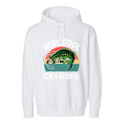 Fathers Day Gift Reel Cool Grandpa Dad Papa Poppop Fishing Garment-Dyed Fleece Hoodie